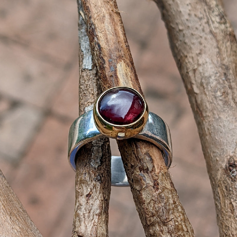 Garnet sterling sales silver ring