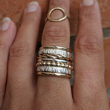 Load image into Gallery viewer, 9ct yellow gold beaded band stacking ring Size R 1/2 (US 9)
