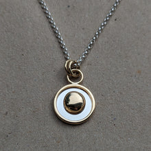 Load image into Gallery viewer, Sterling silver and 9ct yellow gold shadow box pendant