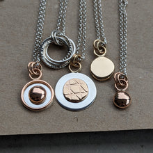 Load image into Gallery viewer, Sterling silver and 9ct rose gold shadow box pendant