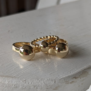 Solid 9ct yellow gold blob ring size R 1/2 (US 9)