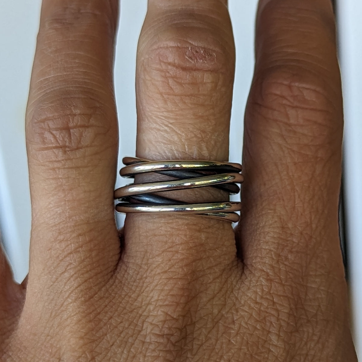 Sterling silver Tangled ring size Q1/2 – Linz Jewellery