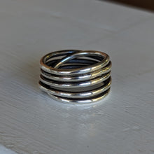 Load image into Gallery viewer, Sterling silver Tangled ring size R1/2