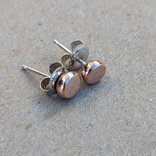 Load image into Gallery viewer, 9ct rose gold squashed blob studs - small size