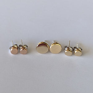 9ct rose gold squashed blob studs - small size