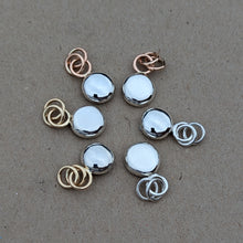 Load image into Gallery viewer, Sterling silver blob pendant with 9ct yellow gold rings