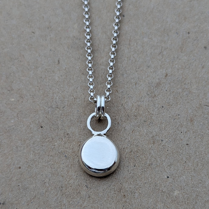 Sterling silver squashed blob pendant