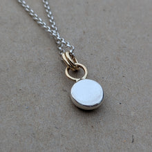 Load image into Gallery viewer, Sterling silver blob pendant with 9ct yellow gold rings