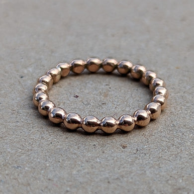9ct rose gold beaded band stacking ring Size Q (US 8)