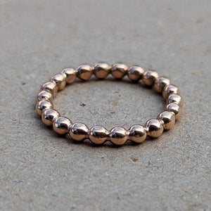 9ct rose gold beaded band stacking ring Size Q (US 8)