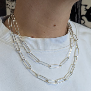 Sterling silver paper clip chain