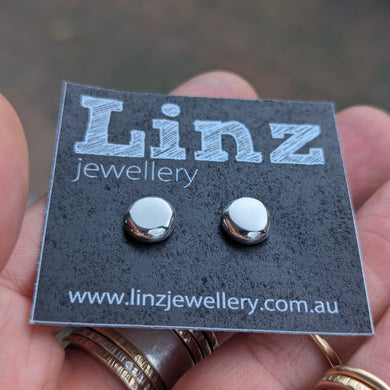 Sterling silver squashed blob studs number 3
