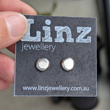 Load image into Gallery viewer, Sterling silver squashed blob studs number 3