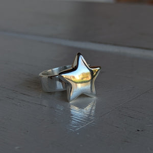 Sterling Silver star ring size R1/2 (US9)
