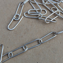 Load image into Gallery viewer, Sterling silver paper clip chain