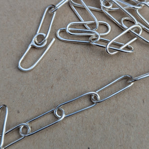 Sterling silver paper clip chain