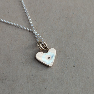 Solid 9ct yellow gold sand cast heart pendant