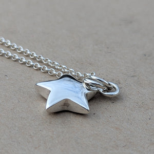 Sterling silver sand cast star pendant