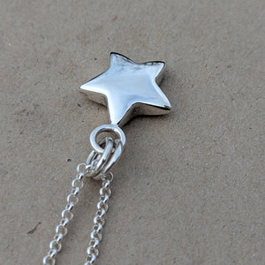 Sterling silver sand cast star pendant