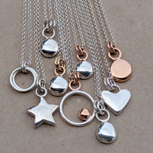 Load image into Gallery viewer, 9ct rose gold blob circle pendant