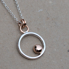 Load image into Gallery viewer, 9ct rose gold blob circle pendant