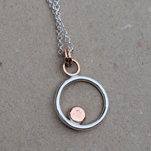 Load image into Gallery viewer, 9ct rose gold blob circle pendant