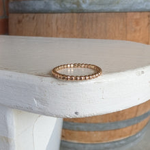 Load image into Gallery viewer, 9ct rose gold beaded band stacking ring Size P 1/2 (US 7 3/4)