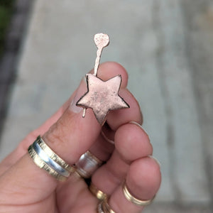 9ct solid rose gold sand cast star pendant
