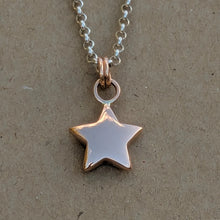 Load image into Gallery viewer, 9ct solid rose gold sand cast star pendant