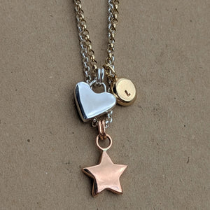 9ct solid rose gold sand cast star pendant