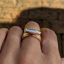 Load image into Gallery viewer, Rose gold bar blob ring size P 1/2