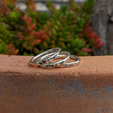 Sterling silver hammered stacker