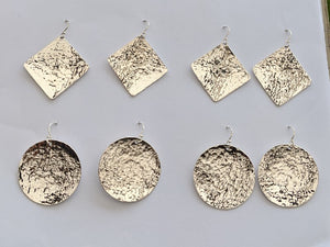 Sterling silver lightweight hammered earrings