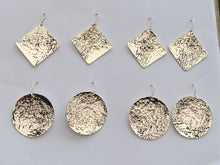 Load image into Gallery viewer, Sterling silver lightweight hammered earrings