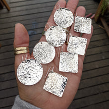 Load image into Gallery viewer, Sterling silver lightweight hammered earrings