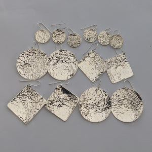 Sterling silver lightweight hammered earrings