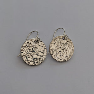 Sterling silver hammered earrings