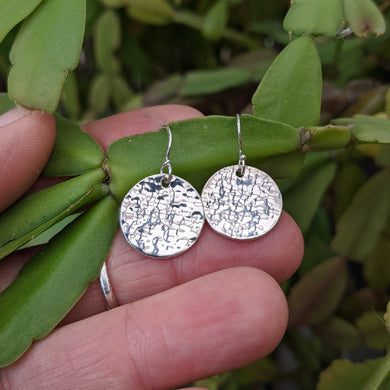 Sterling silver hammered earrings