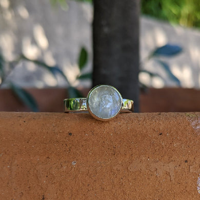 Sterling Silver moonstone ring size R