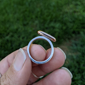 Rose gold bar blob ring size P 1/2