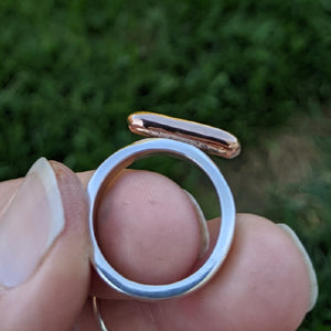 Rose gold bar blob ring size P 1/2