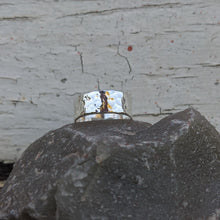 Load image into Gallery viewer, Sterling silver 8mm wide hammered band size U