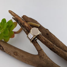 Load image into Gallery viewer, Sterling Silver and 9ct rose gold squashed blob ring size Q