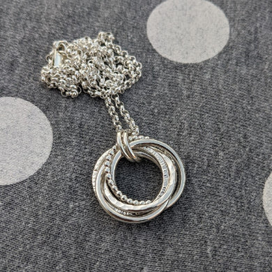 Sterling silver 5 ring pendant