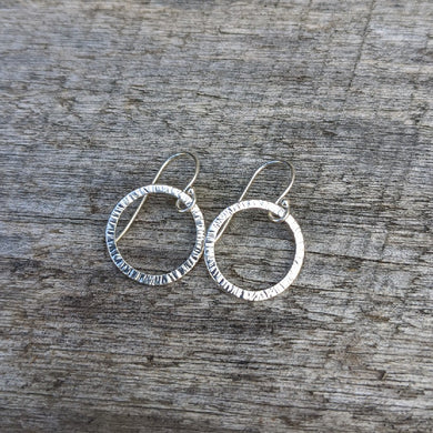 Sterling silver edge hammered earrings