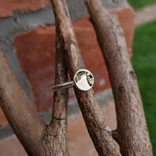 Load image into Gallery viewer, 9ct yellow gold domed disc top stacker with plain band size P 1/2