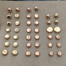 Load image into Gallery viewer, 9ct rose gold squashed blob studs