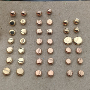 9ct rose gold squashed blob studs