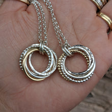 Load image into Gallery viewer, 5 ring pendant with 9ct yellow gold ring