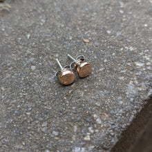Load image into Gallery viewer, 9ct rose gold squashed blob studs